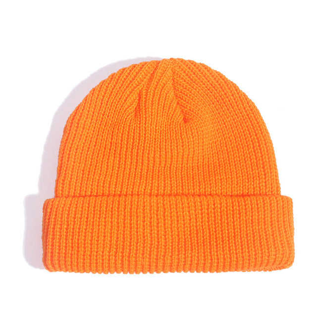 Fashion Hip Hop Beanie Knitted Hat Men Skullcap Women Winter Warm Brimless Baggy Melon Cap Cuff Docker Fisherman Beanies Hats