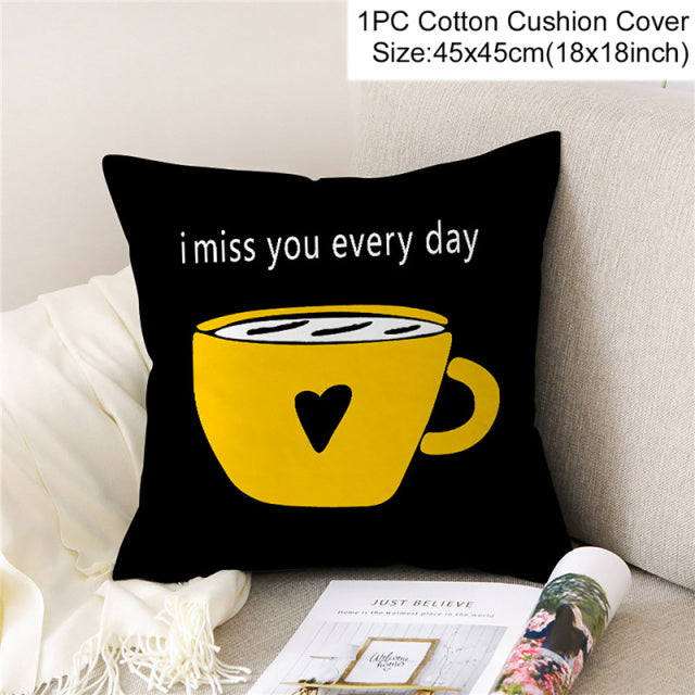 Frigg Yellow Black Geometric Pattern Square Cushion Cover Pillow Case Polyester Throw Pillows Cushions For Home Decor 45x45cm