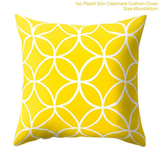 Frigg Yellow Black Geometric Pattern Square Cushion Cover Pillow Case Polyester Throw Pillows Cushions For Home Decor 45x45cm