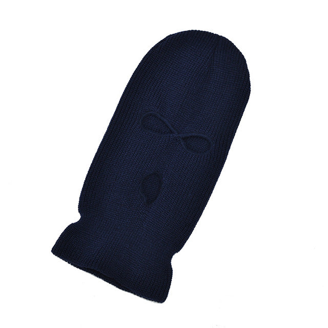Full Face Cover Ski Mask Hat 3 Holes Balaclava Army Tactical CS Windproof Knit Beanies Bonnet Winter Warm Unisex Caps
