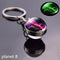Glow In The Dark Solar System Planet Keyring Galaxy Nebula Luminous Keychain Moon Earth Sun Double Side Glass Ball Key Chain