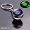Glow In The Dark Solar System Planet Keyring Galaxy Nebula Luminous Keychain Moon Earth Sun Double Side Glass Ball Key Chain