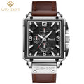 100%Original WISHDOIT Watch for Men&#39;s TOP Brand Waterproof Sports Chronograph Square 2021New Fashion Luxury Leather Wristwatches