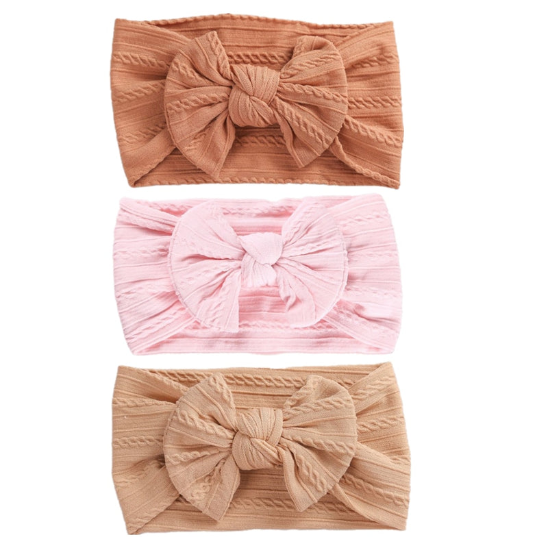 3pcs/lot Cable Knit Baby Girl Headband Bandeau Bebe Nylon Headbands for Newborn Girls Elastic Hair Band Baby Hair Accessories
