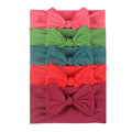 3/4/5/6Pcs/set Cute Bowknot Baby Headband Turban Solid Color Newborn Baby Girls Elastic Hair Bands Soft Nylon Hair Accessories
