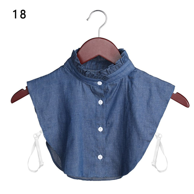 Women Cotton Lace Fake Collar Blouse Vintage Detachable Collar Women&