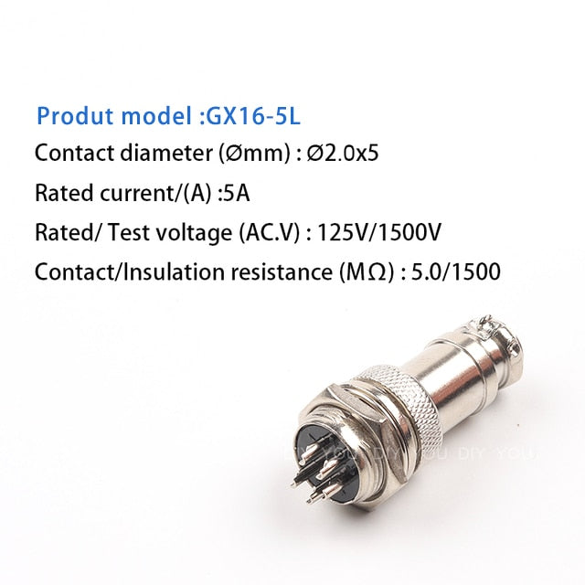 1 Set GX16 Nut TYPE Male &amp; Female Electrical Connector 2/3/4/5/6/7/8/9/10 Pin Circular Aviation Socket Plug Wire Panel Connector