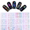 12 Designs Nail Stickers Set Mixed Floral Geometric Nail Art Water Transfer Decals Sliders Flower Leaves Manicures Decoration