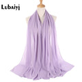 Muslim 2021 New Chiffon Hijab Scarf Women Solid Color Soft Long Shawls and Wraps Islamic Head Scarves Fashion turbante mujer