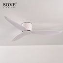 SOVE Modern Black White Low Floor DC Motor 30W Ceiling Fans With Remote Control Simple Ceiling Fan Without Light Home Fan 220V