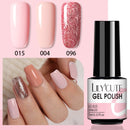 LILYCUTE 3 PCS Gel Nail Polish Set Nude Pink Glitter Sequins Matte Effect Gel Long Lasting Base Top Coat Nail Art Design Hybrid