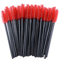 OKAYLASH 50Pcs Disposable Micro Glitter Eyelash Mascara Wands Mini Crystal Eye Lashes Brush Comb Pink White Spoolies
