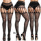 Sexy Solid Striped Elastic High Waist Transparent Stockings Lingerie Garter Fishnet Pantyhose Open Crotch Tights