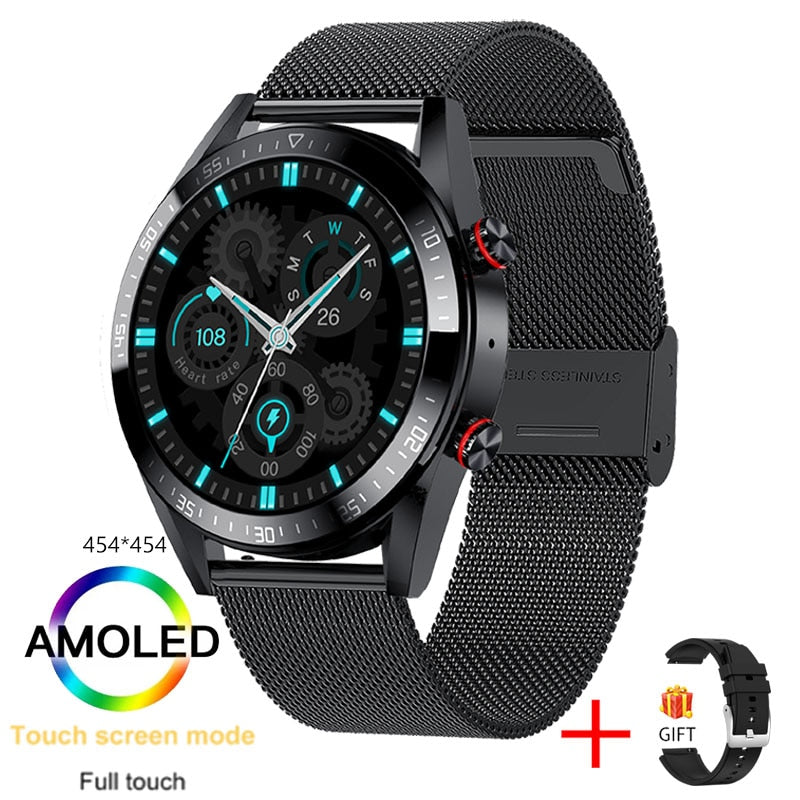 2022 New 454*454 Screen Smart Watch Always Display The Time Bluetooth Call Local Music Smartwatch For Mens Android TWS Earphones