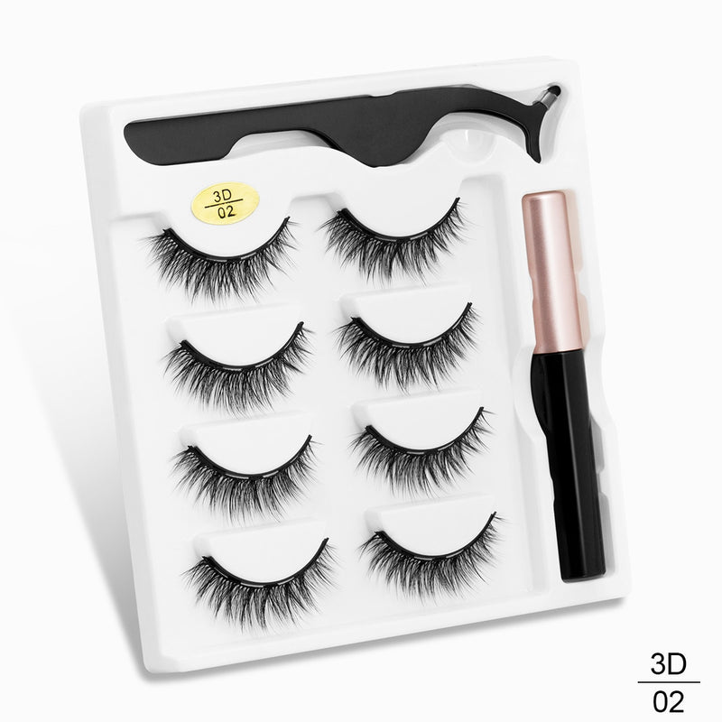 Magnetic Eyelashes 3D Mink Eyelashes Magnetic Eyeliner Magnetic Lashes Short False Lashes Lasting Handmade Eyelash Makeup Tool