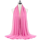 Muslim new Bubble Chiffon Hijab Scarf Women Solid Color Soft Long Shawls and Wraps Georgette Islamic Head Scarves Ladies Hijabs