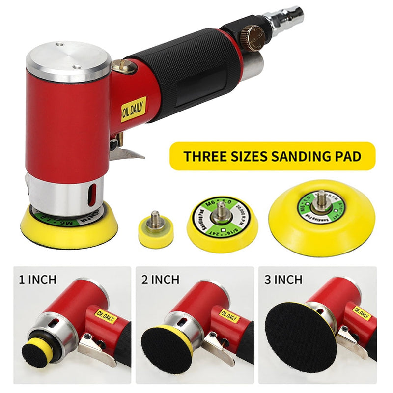 New Orbit Air Sander Mini Pneumatic  1&quot;/2&quot;/3&quot;  Grinding Machine set for Car Polishing High Speed Air Powered  Polisher air tool