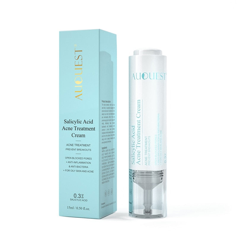 AUQUEST Salicylic Acid Acne Face Cream Skin Care Hyaluronic Acid Black Dots Acne Pimple Remove Treatment Cream Beauty Health