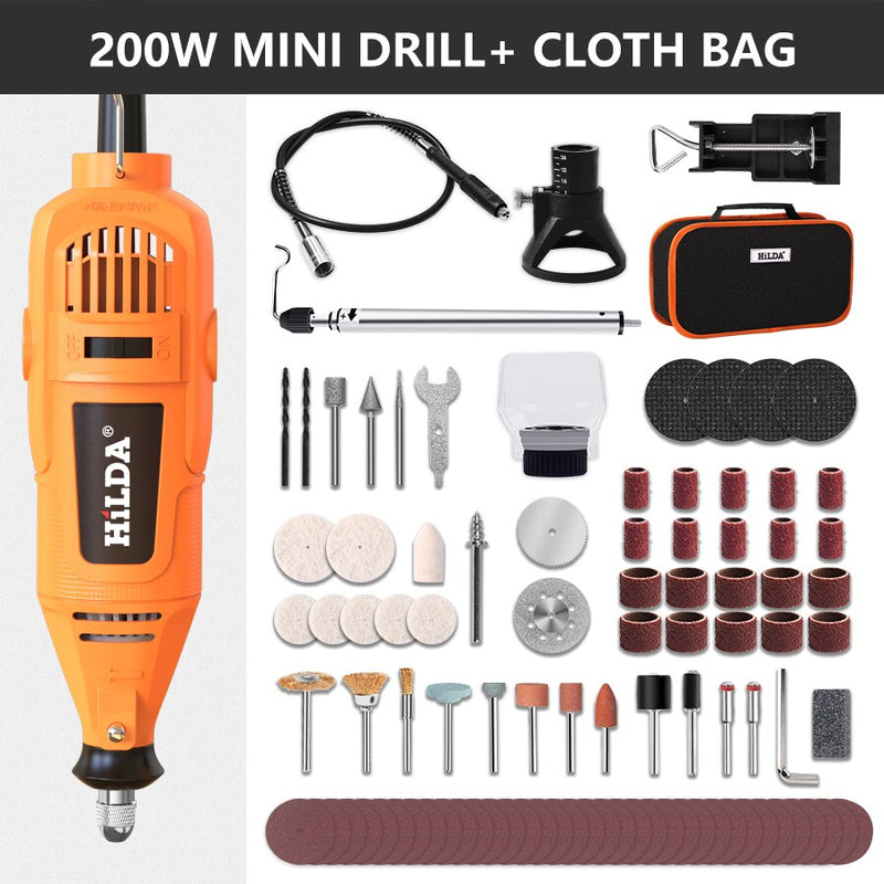 HILDA Electric Drill Mini Engraver Rotary Tool 400W Mini Drill 6 Position Rotary Tools Mini Grinding Machine