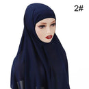 Muslim Chiffon Scarf For Women Fashion Veil Instant Hijab Wrap Headscarf Islam Solid Color Cap Musulman Wrap Scarves 25 Colors
