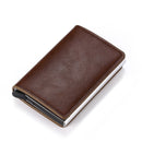 Men Smart Wallet Rfid Safe Anti-theft Holder Women Small Purse Bank ID Cardholder Metal Thin Case Black PU Leather Card Clip Bag