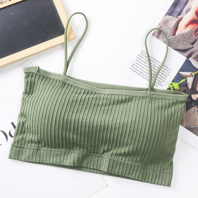 Fashion Women Sling Tube Top Sexy Bra Top Breathable Chest Pad Wearing Underwear Seamless Ice Silk Breast Wrap Lingerie Female