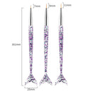 3Pcs Acrylic French Stripe Nail Art Liner Brush Set 3D Tips Manicure Ultra-thin Line Drawing Pen UV Gel Brushes Painting Tools