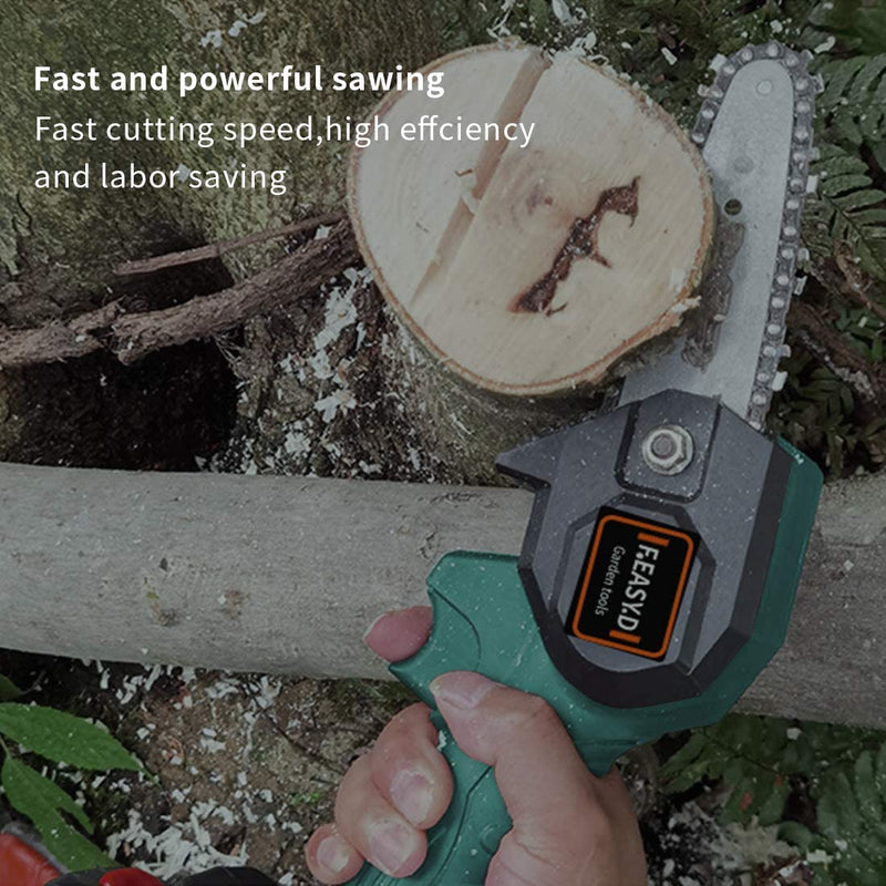 Cordless Electric Chain Saw Household Small Handheld Electric Saw Wireless Lithium Battery Outdoor Logging Orchard Electric Prun
