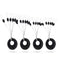 60pcs 10 Group High Quality Black Rubber Space Beans Stopper Suitable For Fishing Line 2.5-5