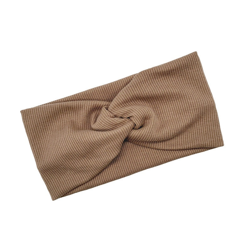 1 PCS Spring Summer Solid Color Baby Headband Girls Twisted Knotted Soft Elastic Baby Girl Headbands Hair Accessories Large Size