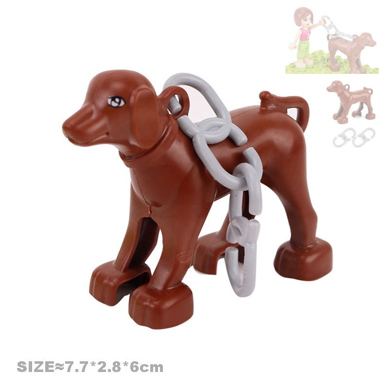 Multiple Styles Big Size Building Blocks Animals Accessories Figures Farm Zoo DIY Bricks Education Assemble Toys For Children