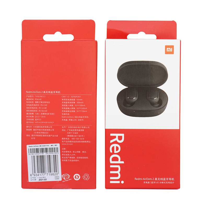 Wholesale3/6/10pcs Xiaomi Redmi Airdots 2 Bluetooth 5.0tws Waterproof Headphones Fone Xiaomi  Earbuds Basic 2  In-Ear Headphones