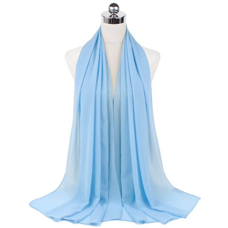 72*175cm Hijab Chiffon 2021 Maxi Big Size Scarf For Muslim Women Headscarf Ladies Headwraps Pashmina Hijab Muslim Fashion Islam