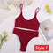 2PC Underwear Set Women Seamless Bra Set Wireless Bra Sexy High Waisted Female Underpants Comfortable Basic Bralette Lingerie