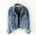 DEAT Fast Delivery New Autumn Fashion Women’s Denim Jacket Full Sleeve Loose Button Pearls Short Lapel Wild Casual 2022 AP446