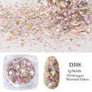 Crystal Fire Opal Flakes Nail Sequins Purple Holographic Glitter DIY Chrome Powder for Spring Nails Manicure Paillettes GL1857