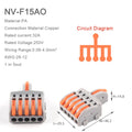 1 Input 2/3/4/5 Output Splitter Quick Spring Splicing Wire Connector Electric Cable Terminal Block Push In With Operation Lever