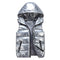 Women Winter Vests Hooded 2022 New Short Bright Color Vest Cotton Padded Jacket Sleeveless Female Winter Waistcoat Vest