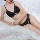 Women Lace Bra Briefs Set Sexy Wire Free Lingerie Hollow Out G-String Bra Set Female Transparent Seamless Intimate Underwear Set