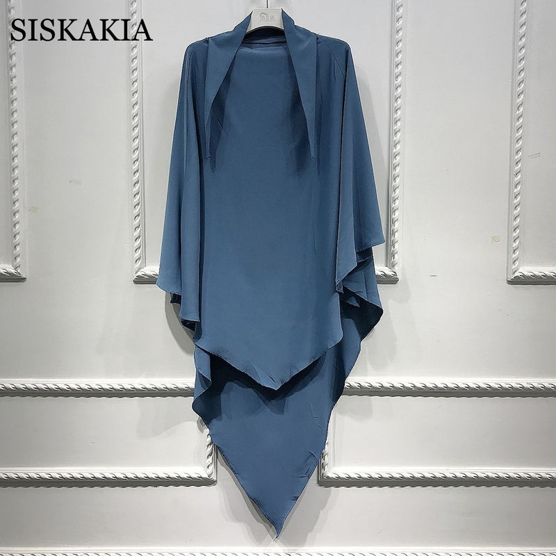 Siskakia Dubai Turkish Turban Solid Muslim Women khimar Wrap Malaysia Shawls Scarves Moroccan Hijabs 15 colors Eid 2021