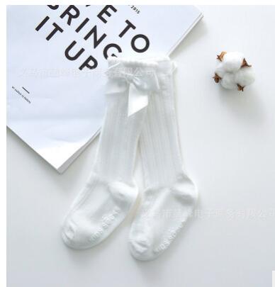 New Kids Socks Toddlers Girls Big Bow Knee High Long Soft Cotton Lace baby Socks Kids Solid Colour Cute Bow Girls Socks