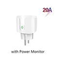 20A EU Smart Plug Tuya Wifi Remote Power Socket With Energy Monitoring Function Voice Control For Alexa Yandex Alice Google Home