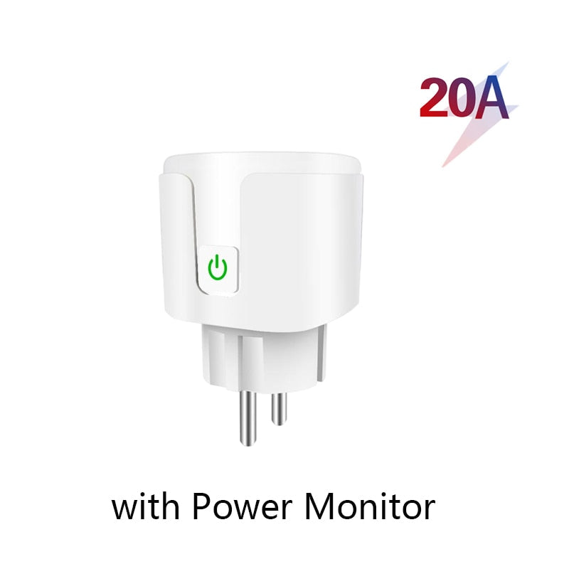 20A EU Smart Plug Tuya Wifi Remote Power Socket With Energy Monitoring Function Voice Control For Alexa Yandex Alice Google Home