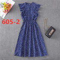Summer New 2021 Women&#39;s Elegant Sundress Slim Sleeveless Woman Sundress Ruffles Knee Length Clothes Red Beach Party Dresses For