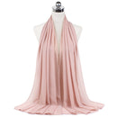 Muslim new Bubble Chiffon Hijab Scarf Women Solid Color Soft Long Shawls and Wraps Georgette Islamic Head Scarves Ladies Hijabs