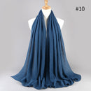 2021 NEW Flocked Bubble Cotton Scarf Hijabs For Muslim Women Soild Color Breathable Islamic Headscarf Arab Head Scarves