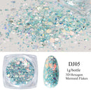 Crystal Fire Opal Flakes Nail Sequins Purple Holographic Glitter DIY Chrome Powder for Spring Nails Manicure Paillettes GL1857