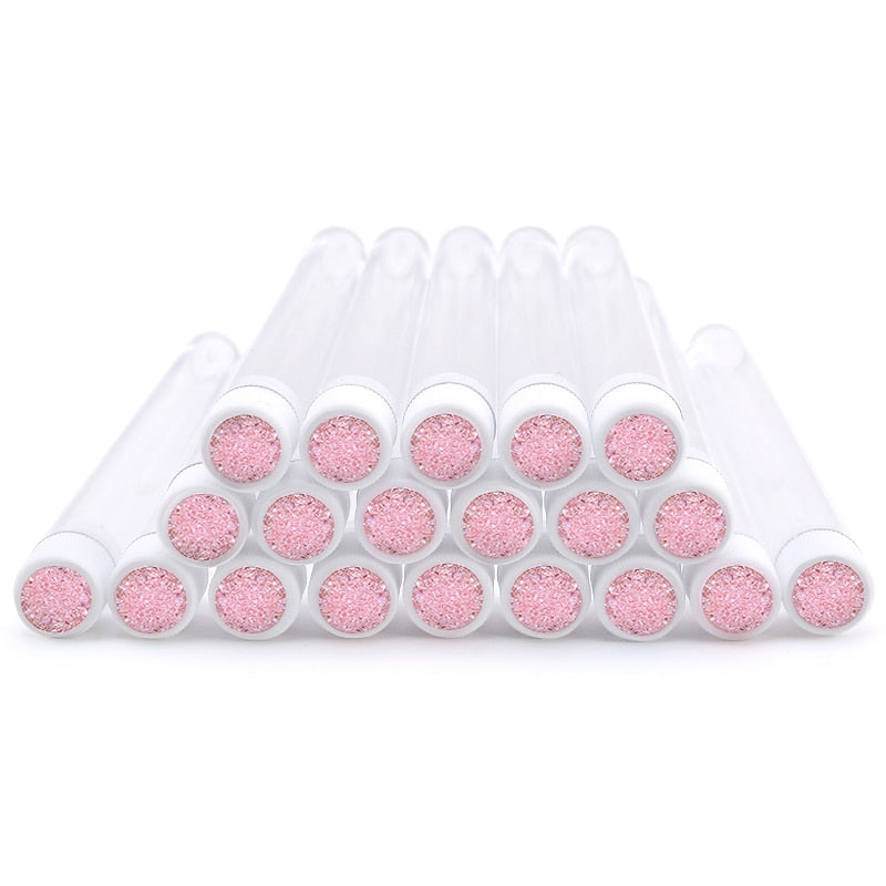 20Pcs Reusable Eyebrow Brush Tube Dust-Proof Eyelash Brush Tube Replaceable Makeup Brushes Mascara with New Eyelash Resin Drill