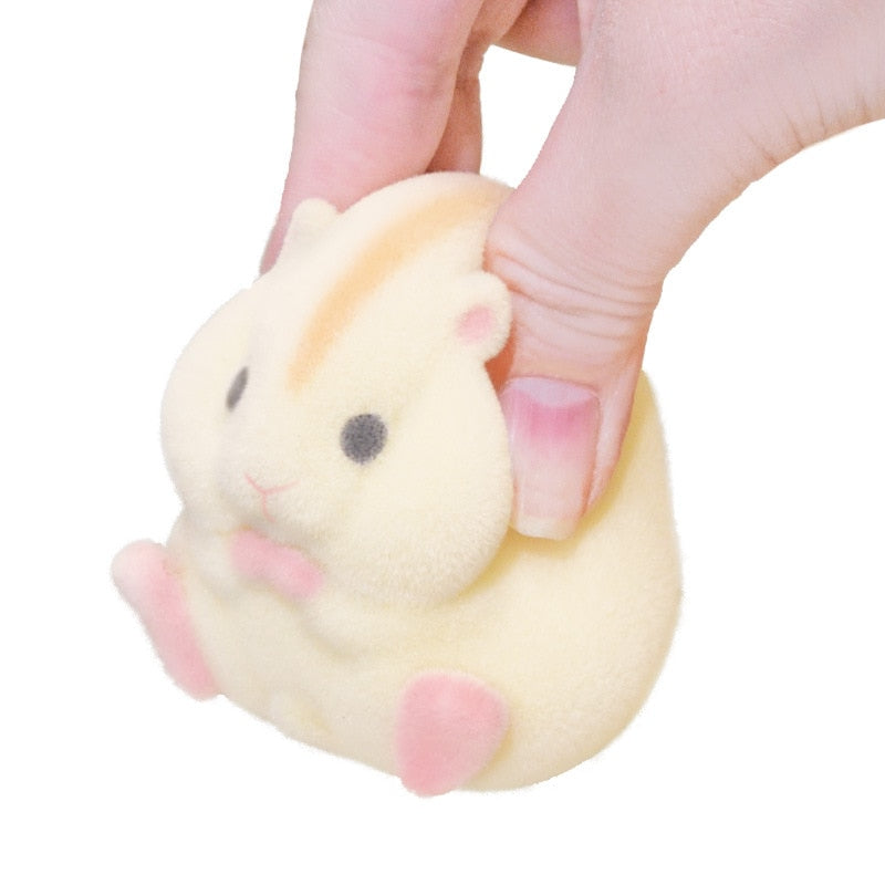 Original Genuine Capsule toys cute kawaii fatty milky soft hamster flocking plush dolls squeeze Stress Relief gashapon toys