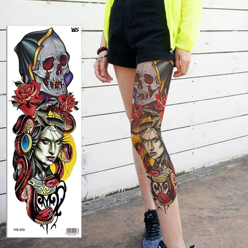sexy tattoo stockings thigh leg temporary tatoos for women girls body stickers flowers peonies carp fish dragon snake tattoo big
